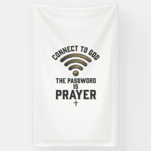 Verbinding maken met God Gebed Christelijke Vector Spandoek