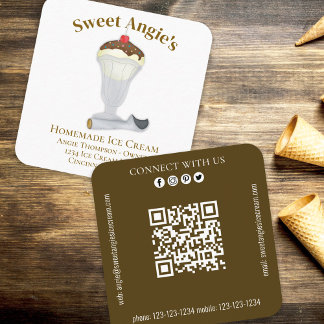 Verbinding maken met mij | QR-code Eenvoudige bakk Vierkante Visitekaartje
