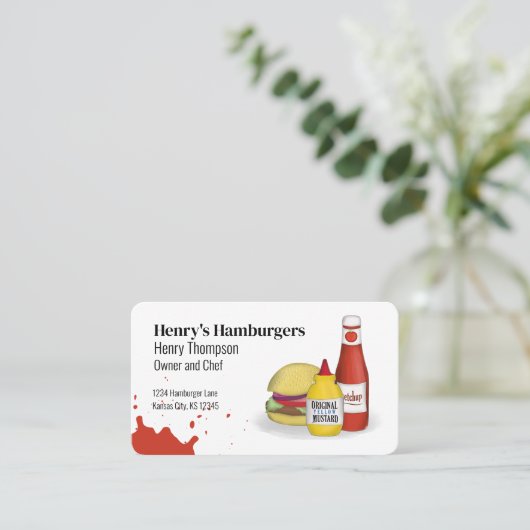 Verbinding maken met mij | QR-code Eenvoudige hamb Visitekaartje (Staand voorkant)