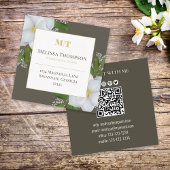 Verbinding maken met mij | QR-code "Floral Foliage Vierkante Visitekaartje