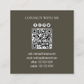 Verbinding maken met mij | QR-code "Floral Foliage Vierkante Visitekaartje (Achterkant)