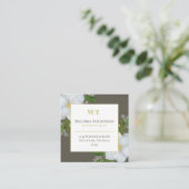 Verbinding maken met mij | QR-code "Floral Foliage Vierkante Visitekaartje (Staand voorkant)