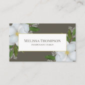 Verbinding maken met mij | QR-code "Floral Foliage Visitekaartje (Voorkant)