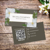 Verbinding maken met mij | QR-code "Floral Foliage Visitekaartje