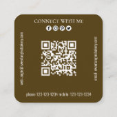 Verbinding maken met mij | QR Code Simple Bakery C Vierkante Visitekaartje (Achterkant)
