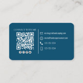 Verbinding maken met mij | QR Code Simple Blue Mod Visitekaartje (Achterkant)