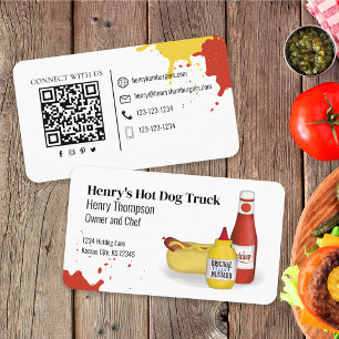 Verbinding maken met mij QR-code Simple Hotdog M Visitekaartje