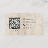 Verbinding maken met mij | QR Code Simple Wood Too Visitekaartje (Achterkant)