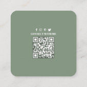 Verbinding maken met mij | QR-code Sociale media P Vierkante Visitekaartje (Achterkant)