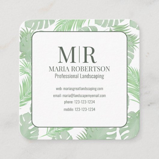 Verbinding maken met mij | QR-code Sociale media P Vierkante Visitekaartje (Voorkant)