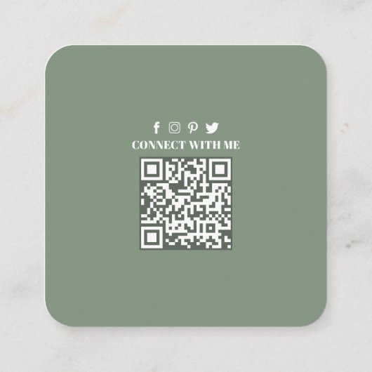 Verbinding maken met mij | QR-code Sociale media P Vierkante Visitekaartje (Achterkant)