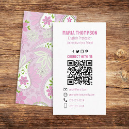 Verbinding maken met mij | QR-code sociale media P Visitekaartje