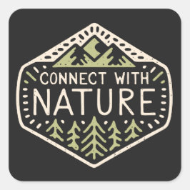 Verbinding maken met natuur vierkante sticker