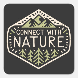 Verbinding maken met natuur vierkante sticker