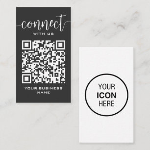 Verbinding maken met ons QR-code donkergrijs Moder Visitekaartje