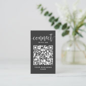 Verbinding maken met ons QR-code donkergrijs Moder Visitekaartje (Staand voorkant)