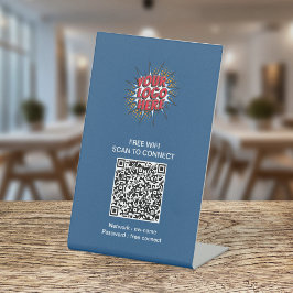 Verbinding maken met WIFI QR Code Business Logo Reclamebord Met Voetstuk