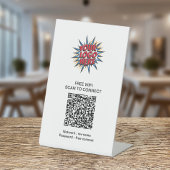 Verbinding maken met WIFI QR Code Business Logo Reclamebord Met Voetstuk