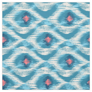 Verbinding met blauw ikatpatroon stof