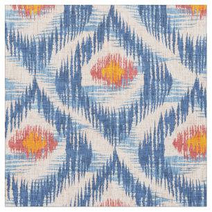Verbinding met blauw ikatpatroon stof
