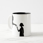 Verbinding met God en het Universum Tweekleurige Koffiemok (Voorkant links)