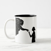 Verbinding met God en het Universum Tweekleurige Koffiemok (Links)