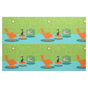 Verbinding met Kat voor ruimtetijdperk Retro Stof