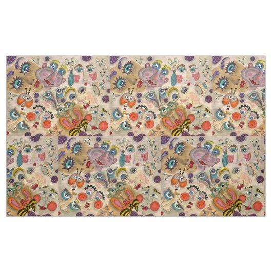 Verbinding met Whimsical Faces Stof (Yard (91,4 cm))