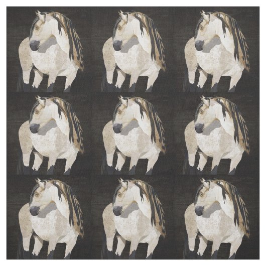 verbinding met witte paarden stof (Swatch)