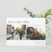 Verbinding | Moderne Casual foto twee Save The Date (Staand voorkant)