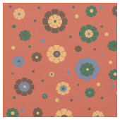 Verbinding Retro Flowers Stof (Close Up)