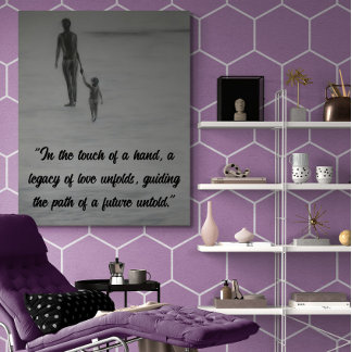 Verbinding van harten: emotionele vader en kind poster