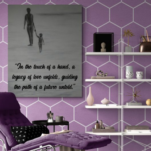 Verbinding van harten: emotionele vader en kind poster