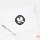 Verbinding verbreken en naar buiten gaan ronde sticker (Envelop)