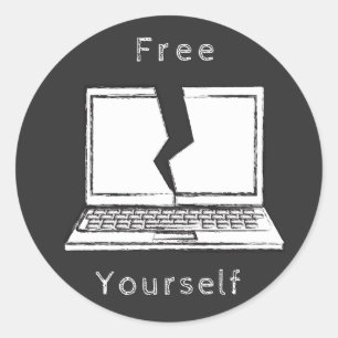 Verbinding verbreken en naar buiten gaan ronde sticker