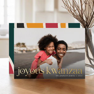 Verbinding   Volledige foto Joyous Kwanzaa Folie Feestdagenkaart