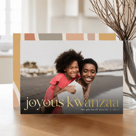 Verbinding | Volledige foto Joyous Kwanzaa Folie Feestdagenkaart
