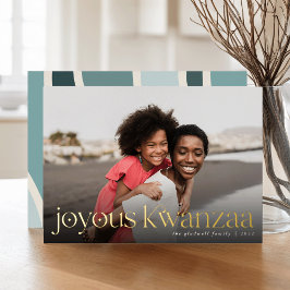 Verbinding | Volledige foto Joyous Kwanzaa Folie Feestdagenkaart