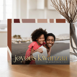 Verbinding | Volledige foto Joyous Kwanzaa Folie Feestdagenkaart