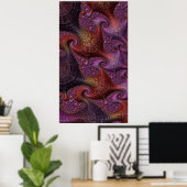 Verbindingen Kleurrijk Fractaal Abstract landschap Poster (Thuiskantoor)