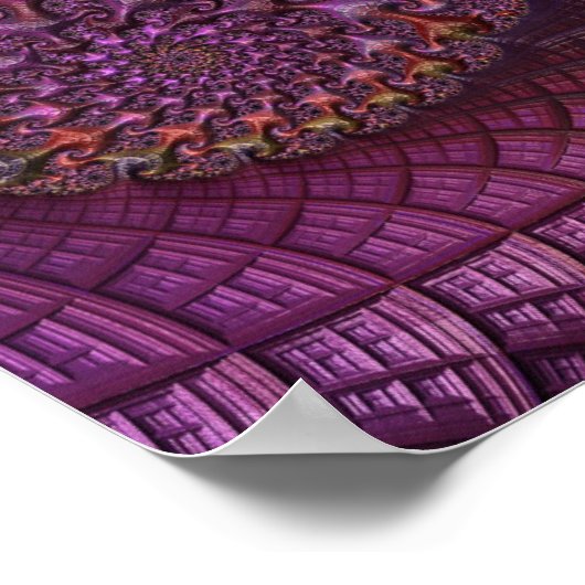 Verbindingen Kleurrijk Fractaal Abstract landschap Poster (Hoek)