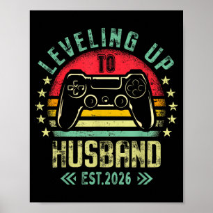 Verbintenis voor Gamer Bruidegom die Niveau Verhoo Poster