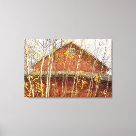 Verbintut Barn in het najaar Canvas Afdruk