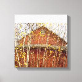 Verbintut Barn in het najaar Canvas Afdruk