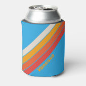 Verbleekt Surf Blauwe Strepen met Naam Blikjeskoeler (Blikje Achterkant)