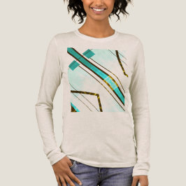 Verbleekte Blauwgroen zwarte vetgedrukte streep ge Tri-Blend Shirt