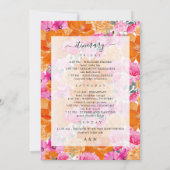 Verbleekte Bloemen Huwelijk Welkomstbrief Route Ka Kaart (Achterkant)