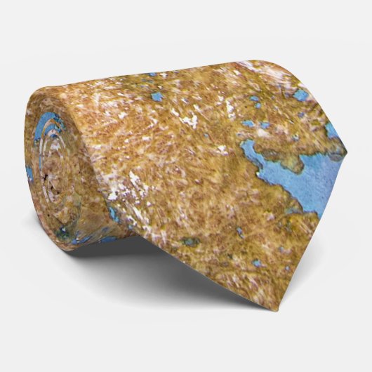 Verbleekte Blue Paint Abstract Stropdas (Opgerold)