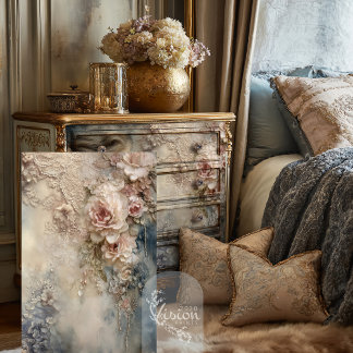 Verbleekte fluisteringen Romantische Roos Shabby C Tissuepapier