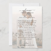 Verbleekte foto bruiloft welkomstbrief & reisschem kaart (Voorkant)